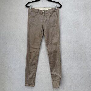 Stella McCartney Jeans Womens 27 Metallic Bronze Coated Skinny Made in Italy